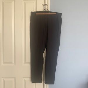 Cute charcoal dress pants with flattering side zip